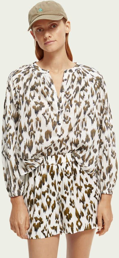 Scotch & Soda 171077 popover h pintuck sleeve in organic cotton.