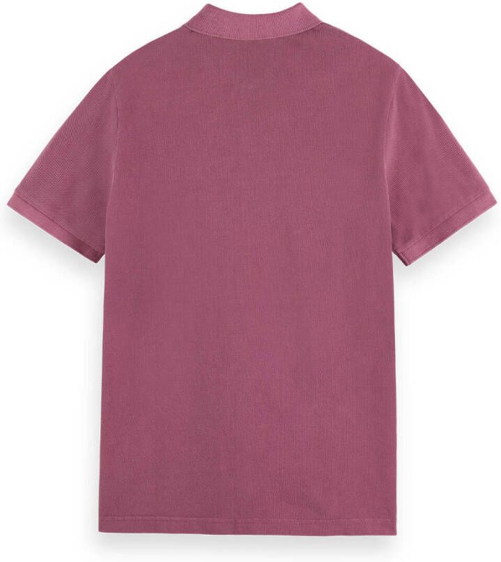 Scotch & Soda Garment dyed piqué polo van biologisch katoen