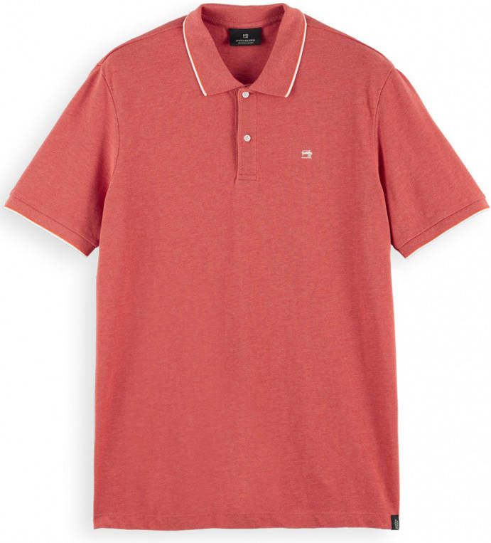 Scotch & Soda regular fit polo van biologisch katoen rood