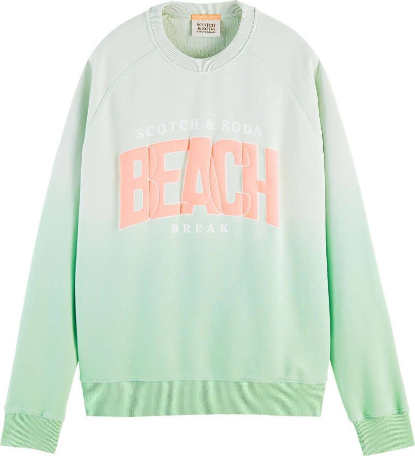 Scotch & Soda Mint Sweater Relaxed Graphic WAshed Crewneck Felpa Sweatshirt