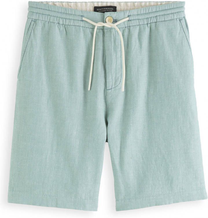 Scotch and Soda Broeken FAVE Linen Organic cotton blend beach short Groen