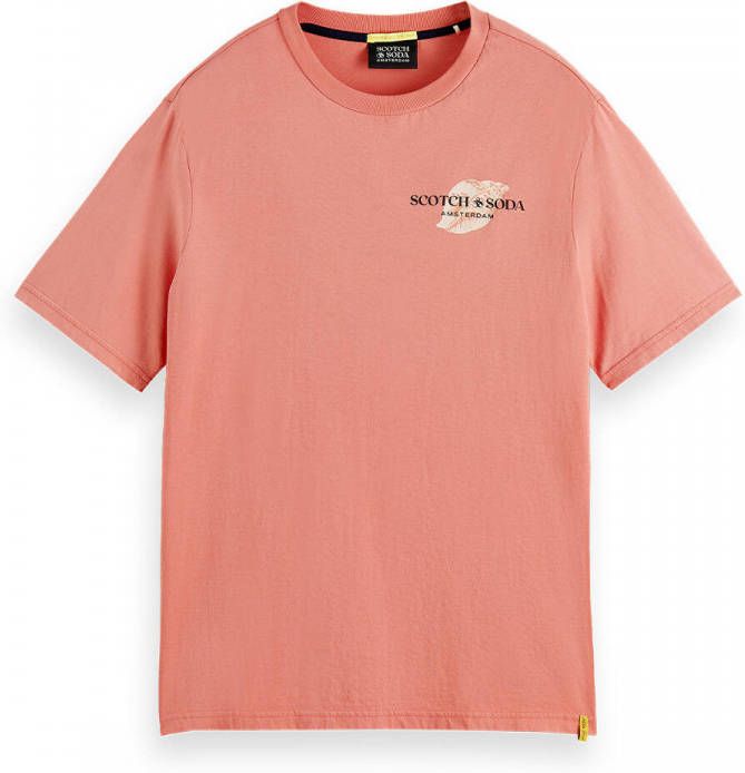 Scotch and Soda T shirts Graphic Jersey Crewneck T shirt Oranje