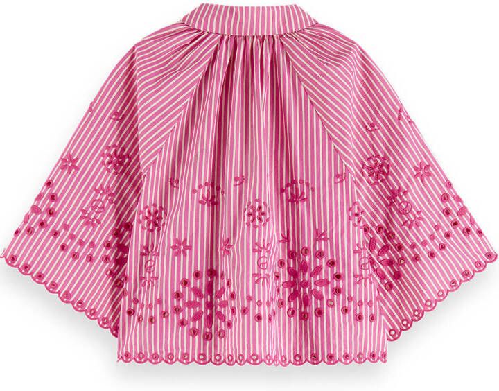 Scotch & Soda Crop top met krijtstrepen en broderie anglaise
