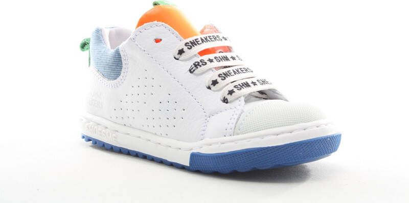Shoesme EF21S012-A leren sneakers wit/blauw