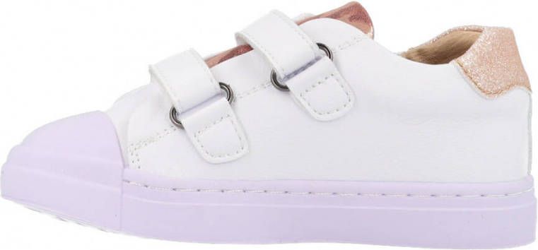 Shoesme SH21S017 B leren sneakers met pailletten en glitters wit