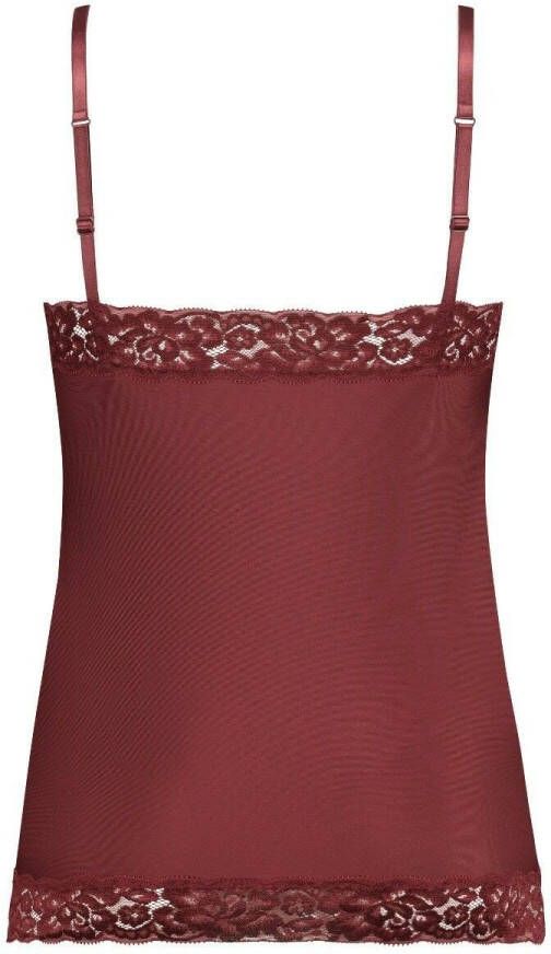 ten Cate Secrets naadloos hemd met kant donkerrood