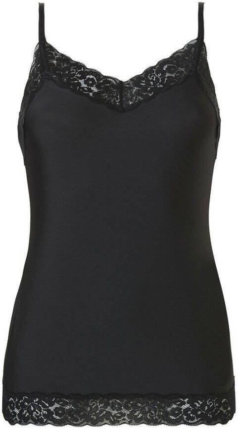 ten Cate Secrets naadloos hemd met kant zwart