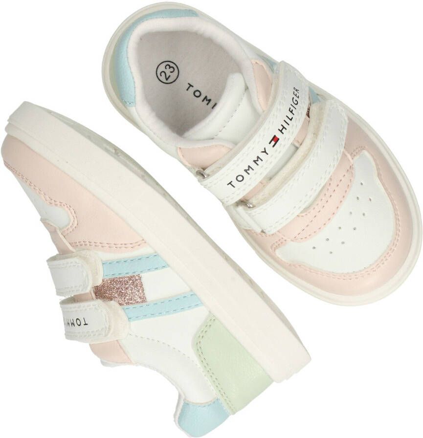 Tommy Hilfiger Klittenbandschoenen FLAG LOW CUT VELCRO SNEAKER WHITE/MULTICOLOR