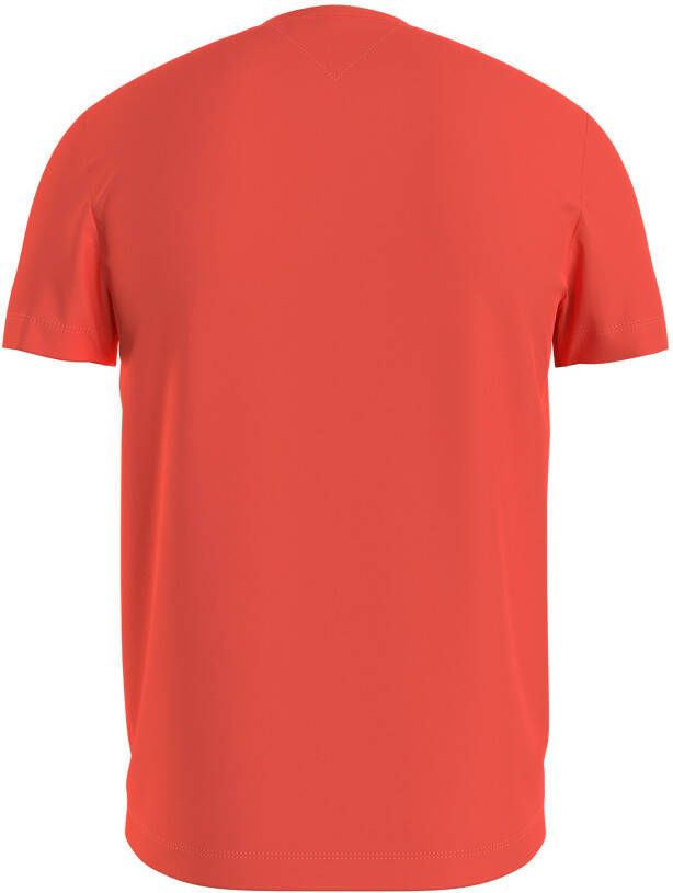 Tommy Hilfiger Slim Fit T Shirt ronde hals oranje, Effen