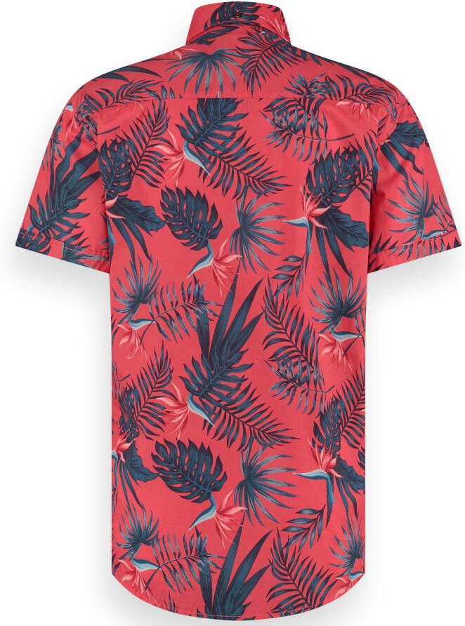 Twinlife heren overhemd korte mouw floral print