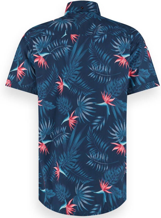 Twinlife heren overhemd korte mouw floral print