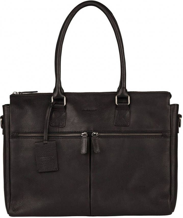 Burkely Laptop schoudertas Antique Avery Laptopbag 2 Zip 15.6 inch Zwart