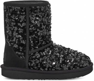 Ugg Classic Short robuuste laars met lovertjes voor Grote Kinderen in Black,, Textiel