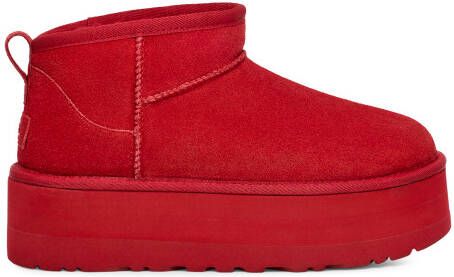 Ugg Classic Ultra korte laars met plateauzool voor Dames in Red,, Suede