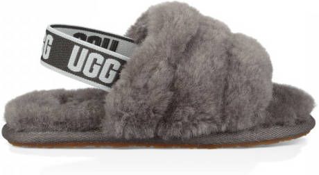 Ugg Fluff Yeah Slide Open Teen voor Peuters in Charcoal,| Shearling