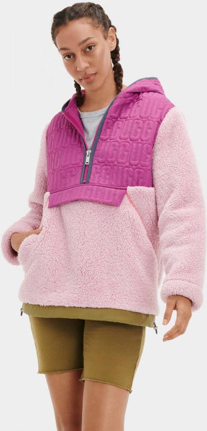 Ugg Iggy Sherpa Half Zip Truien voor Dames in Lavender Breeze Multi