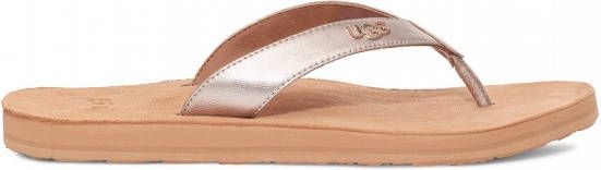 Ugg Tawney Logo Flip Flop voor Dames in Rose Gold Metallic,, Leder