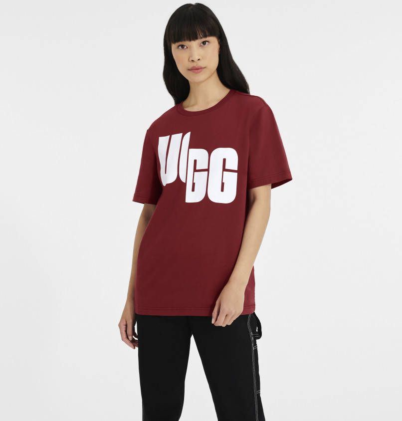 Ugg W Oversized Logo T Shirt Chopd in Rich Red
