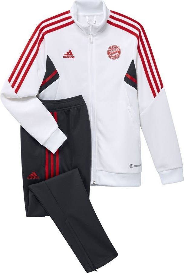 Adidas Kids adidas Bayern München Full Zip Trainingspak 2022 2023 Kids Wit Grijs