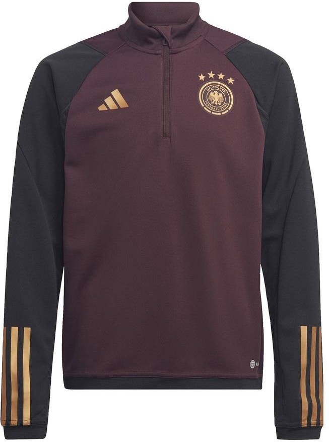 Adidas Kids adidas Duitsland Trainingstrui 2022 2024 Kids Bordeaux Zwart Goud