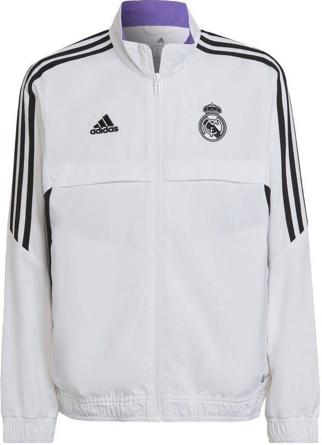 adidas Real Madrid Jas Condivo 22 Presentation Wit/Zwart Kinderen