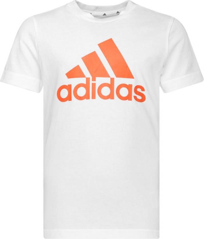 Adidas T shirt Essentials Big Logo Wit/Oranje Kinderen online kopen
