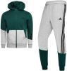 Adidas Performance fleece joggingpak donkergroen/grijs melange/zwart grijs online kopen