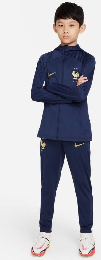 Nike Kids FFF Strike Nike Dri FIT voetbaltrainingspak met capuchon voor kids Blauw