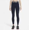 Nike Pro Legging met halfhoge taille en mesh vlakken voor dames Obsidian/White Dames online kopen