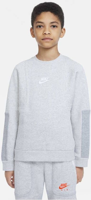 Nike Air Sweatshirt voor jongens Grey Heather/Dark Grey Heather/White Kind