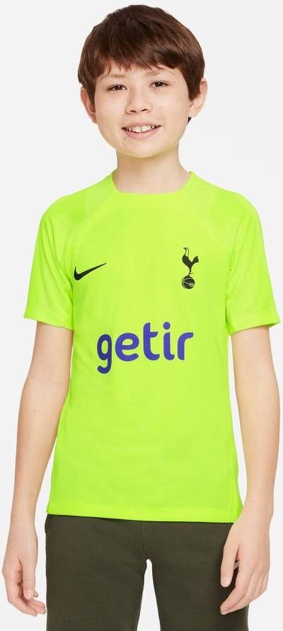 Nike Kids Tottenham Hotspur Strike Nike voetbaltop met Dri FIT en korte mouwen voor kids Geel