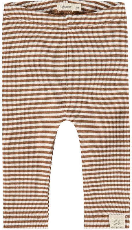 Babyface baby gestreepte regular fit broek Unisex Trousers bruin/ecru