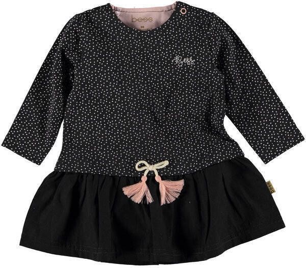 B*E*S*S B.E.S.S baby jurk met stippen zwart/roze