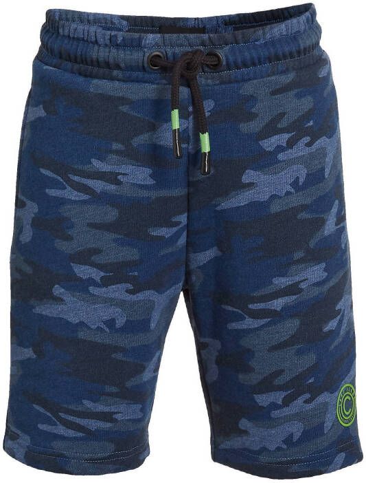 Cars regular fit sweatshort Alleck met camouflageprint blauw/lichtblauw
