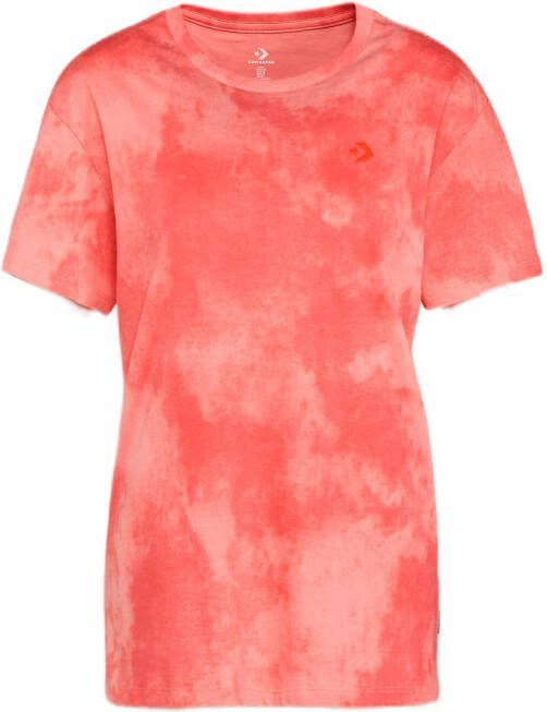 Converse T shirt koraalrood