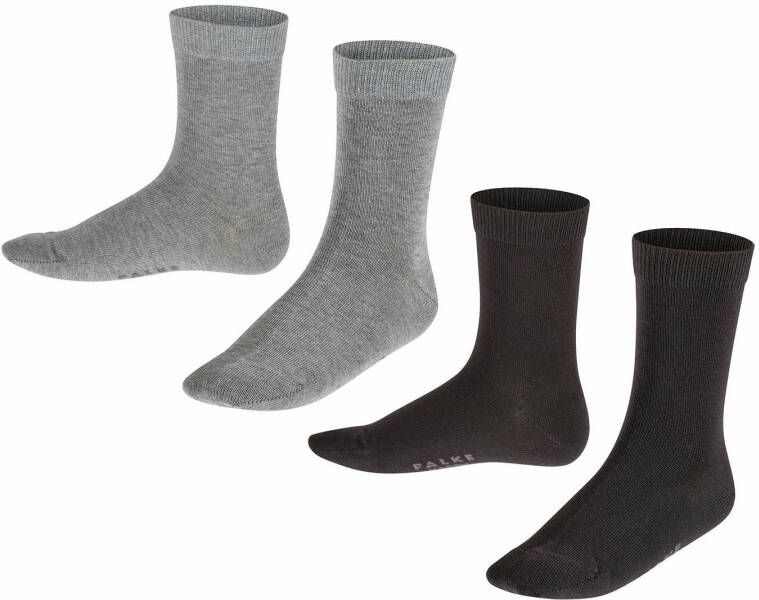 FALKE Happy sokken set van 2 zwart/grijs