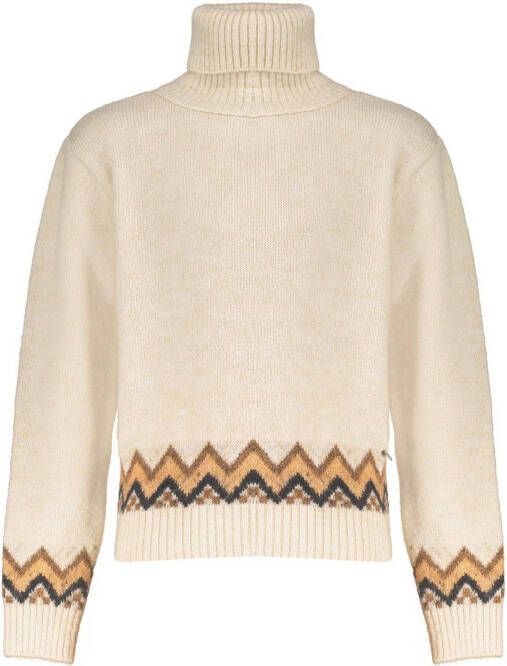 Frankie&Liberty gebreide coltrui Amelie met printopdruk ivoor