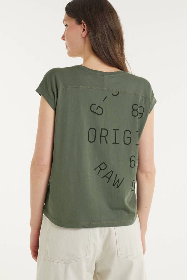 G-Star G Star RAW T shirt van biologisch katoen donkergroen