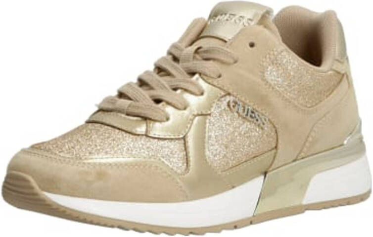 GUESS MAYBEL sneakers met glitters beige/goud