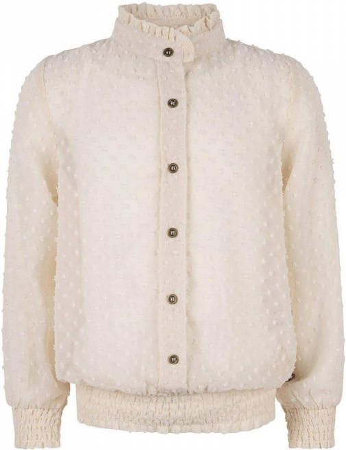 Indian Blue Jeans semi transparante blouse met textuur ecru