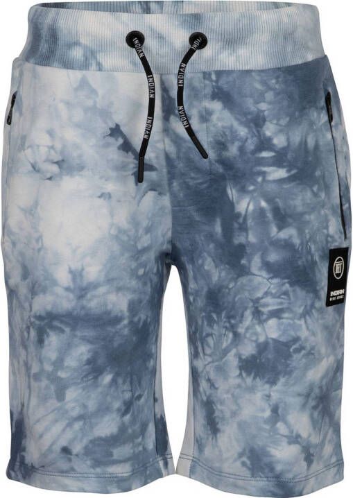 Indian Blue Jeans tie dyeskinny sweatshort blauw/wit