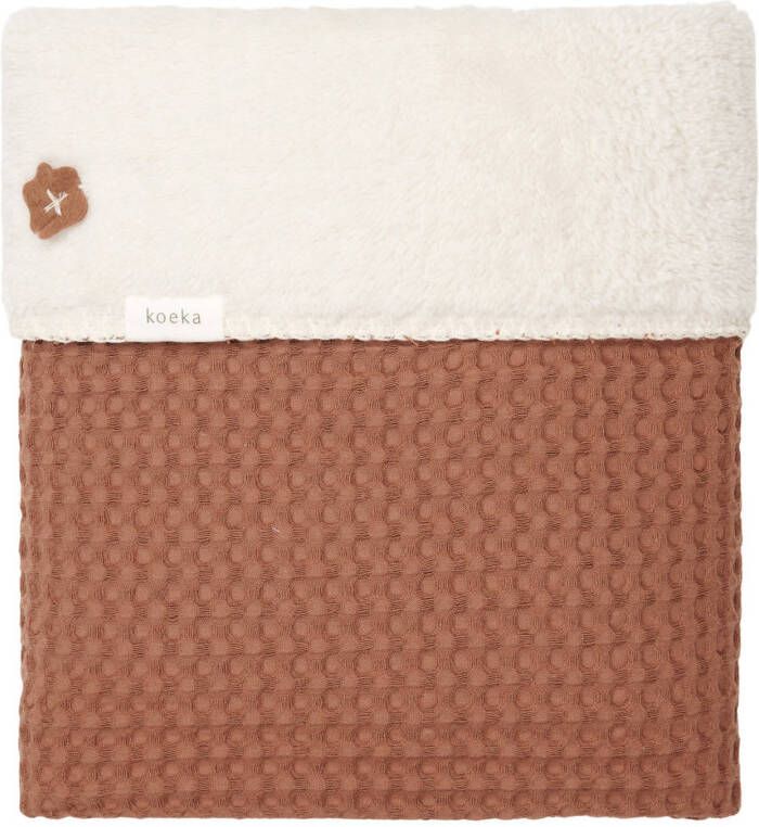 Koeka Oslo eenpersoonsdeken wafelstof/teddy 140x200 cm hazel/pebble(140x200 cm )