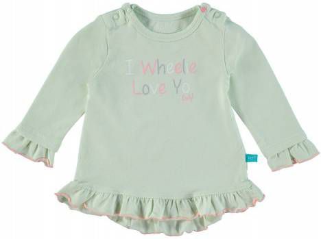 lief! baby longsleeve met printopdruk en ruches mintgroen