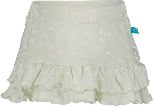 lief! rok met all over print en volant mintgroen