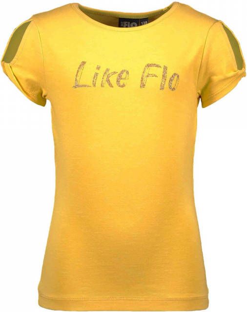 Like Flo T shirt met logo geel
