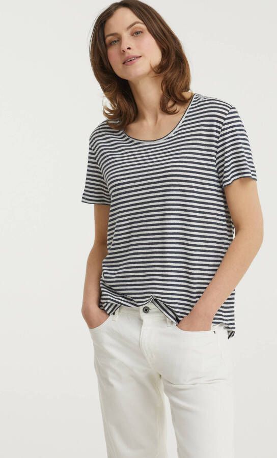 Moscow gestreept T shirt blauw/wit