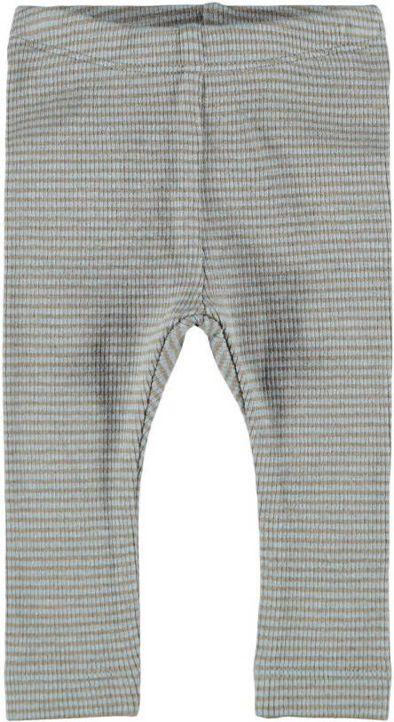 NAME IT BABY gestreepte slim fit broek NBMLAMA met biologisch katoen grijs