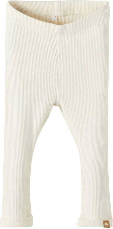 NAME IT BABY newborn baby ribgebreide broek NBNUTTON wit