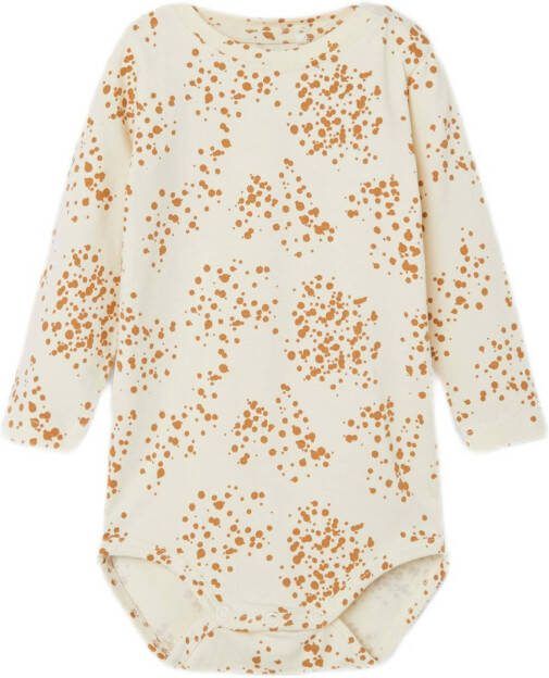 NAME IT BABY romper NBNUTTI ecru/oranje