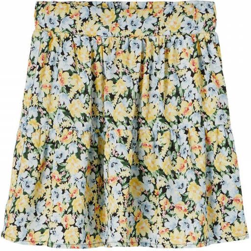NAME IT KIDS gebloemde rok NKFDUNIC geel/multi